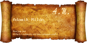 Adamik Milán névjegykártya