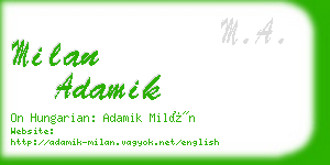 milan adamik business card